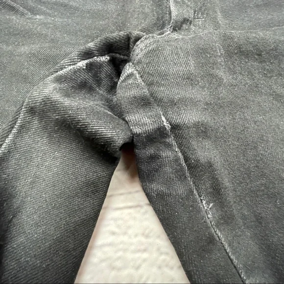 WRANGLER vintage 90s black denim wide leg high waist crop jeans pants - Picture 7 of 9